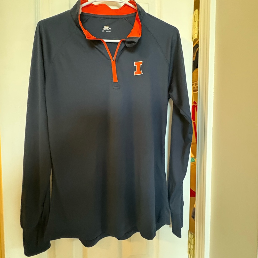Nike Blue and Orange Long Sleeve Performance Tee‎